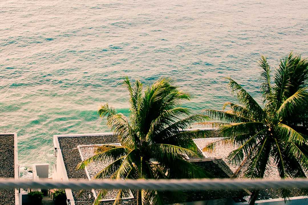 a view of a body of water from a balcony